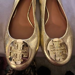 Gold Tory Burch flats